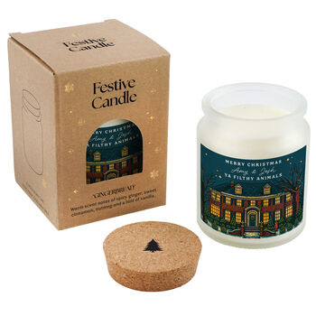 Personalised Gingerbread Scented Christmas Candle | 'Merry Christmas … Ya Filthy Animals', 2 of 2