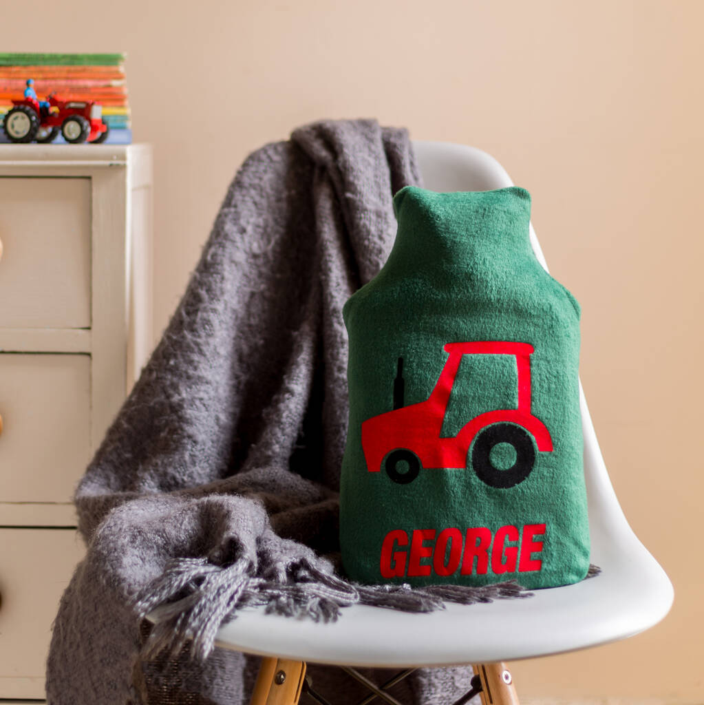 Tractor Personalised Hot Water Bottle Cover, 1 of 5