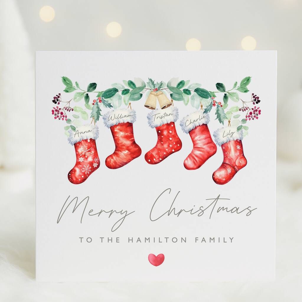 Personalised Red Christmas Stockings *Up To Six Stockings, 1 of 6