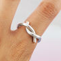 Sterling Silver Twist Infinity Ring, thumbnail 3 of 4