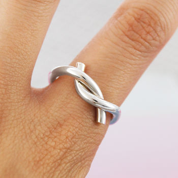 Sterling Silver Twist Infinity Ring, 3 of 4