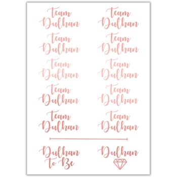 Team Dulhan Tattoo Sheet Rose Gold, 2 of 2