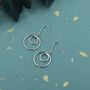 Sterling Silver Double Circle Drop Hook Earrings, thumbnail 1 of 12