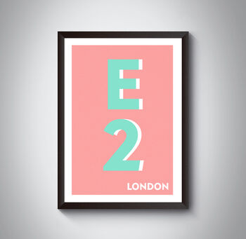 E2 Tower Hamlets, Whitechapel London Postcode Print, 9 of 10
