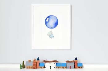 Personalised Children's Blue Balloon Nursery Print, 2 of 10