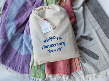 Personalised Cotton Anniversary Gift, Throw, Towel, 9 of 9