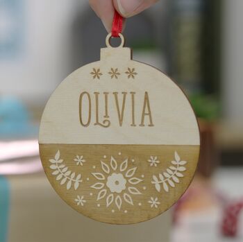 Personalised Engraved Bauble Decoration, 2 of 3