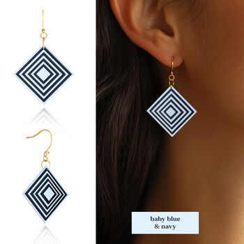 Geometric Diamond Shaped Earrings | Four Colours Available, 4 of 7