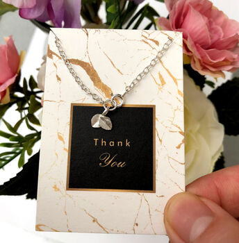 Thank You Bridesmaid Sterling Silver Mini Leaf Bracelet, 11 of 11