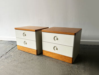 Pair Mid Century Bedside Cabinets By Stag, 3 of 6