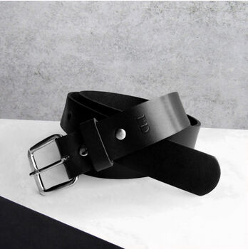 Handmade Personalised Men's Hidden Initial Leather Belt, 2 of 8