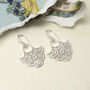 Sterling Silver Dangly River Ripples Earrings, thumbnail 3 of 4