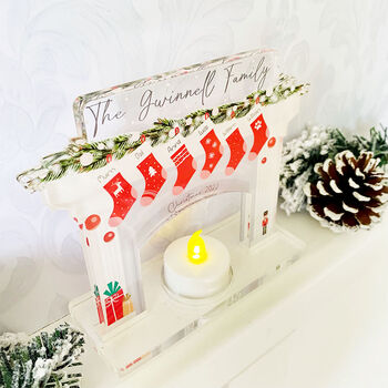 Personalised Christmas Fireplace Candle Decoration, 2 of 4