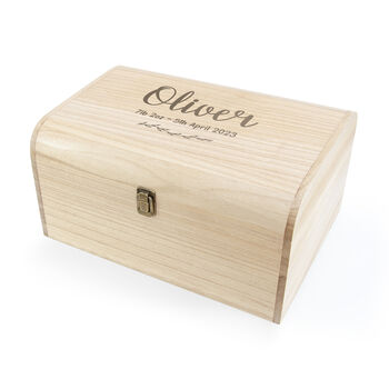 Personalised New Baby Wooden Keepsake Chest, 10 of 10