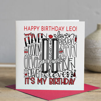 Personalised 11th Birthday Card, 3 of 5
