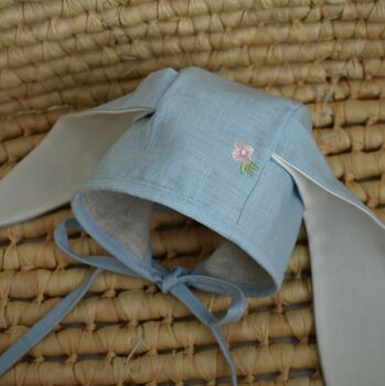 Easter Bunny Embroidered Bonnet, 7 of 9