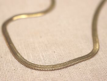 Flat Snake Chain Choker Necklace 18ct Gold Plated, 7 of 7