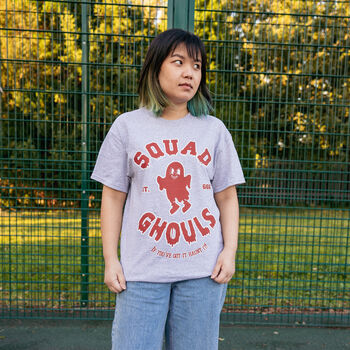 Squad Ghouls Women's Varsity Style Graphic T Shirt, 2 of 4