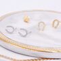 Sterling Silver Horseshoe Stud Earrings With Sparkling Cz Crystals, thumbnail 4 of 12