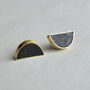 Fair Trade Eco Recycled Paper Half Moon Stud Earrings, thumbnail 1 of 10