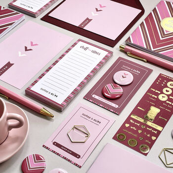 Pink And Burgundy Stationery Box, 6 of 11