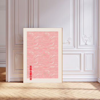 Japanese Pink Wave Art Print, 4 of 5