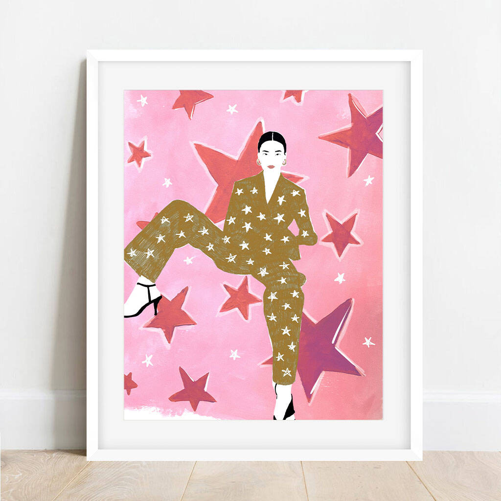 Star Girl Fashion Art Print By Keren Parmley | notonthehighstreet.com