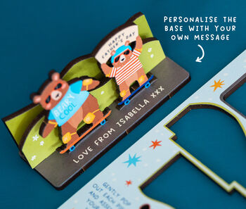 Personalised Skateboarding Bears Father's Day Pop Out Card, 4 of 7