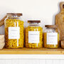 Kitchen Storage Jar With Acacia Wood Lid And Personalised Waterproof Label, thumbnail 1 of 10