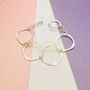 Graduated Circle Links Statement Sterling Silver Necklace, thumbnail 2 of 5