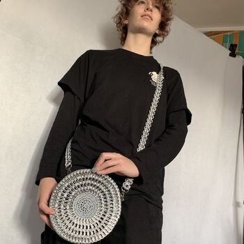 Circular Fashion Daisy Chain Crochet Ring Pulls Bag, 4 of 12