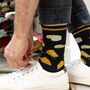 Men's Cheese Board Bamboo Socks Black, thumbnail 1 of 5
