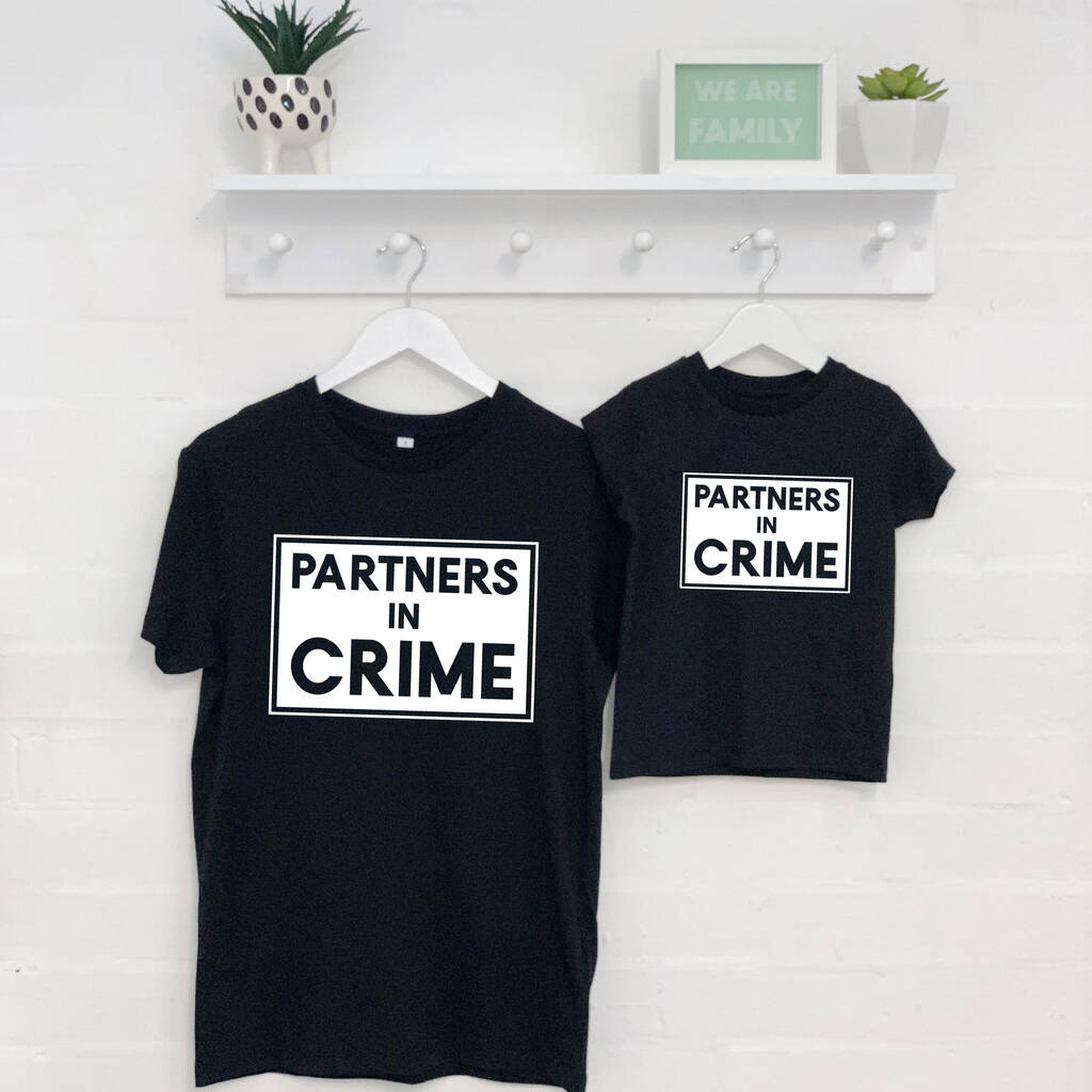 Partners In Crime Father And Child T Shirt Set, 1 of 3
