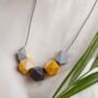 Grey And Mustard Geometric Necklace, thumbnail 1 of 6