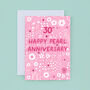Pearl Floral 30th Anniversary Card, thumbnail 2 of 2