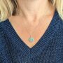 Aquamarine March Birthstone Necklace, Silver, thumbnail 2 of 8