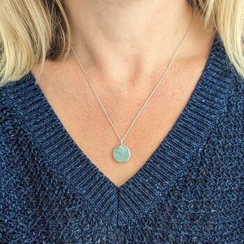 Aquamarine March Birthstone Necklace, Silver, 2 of 8