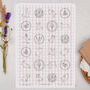 Beige Gingham Floral Rabbit Circle Sticker Sheet, thumbnail 1 of 2