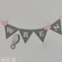 Bunting Grey And White Personalised Baby Room Decor, thumbnail 3 of 11