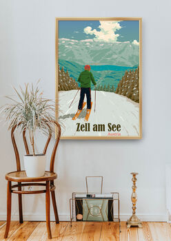 Zell Am Zee Ski Resort Austria Travel Poster Art Print, 5 of 8