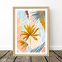 Blue And Yellow Gold Palm Leaf Art Print, thumbnail 8 of 10