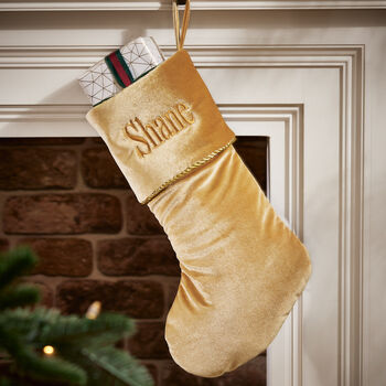 Personalised Luxury Plush Velvet Christmas Stocking, 5 of 8