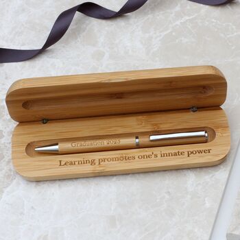 Personalised Graduation Bamboo Pen And Giftbox, 4 of 6