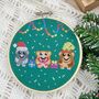 Christmas Guinea Pig Trio Cross Stitch Kit For Beginners, thumbnail 6 of 6