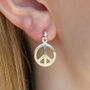 Sterling Silver Peace Earrings, thumbnail 2 of 6