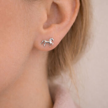 Horse Stud Earrings, In Silver And Gold Plated Or 925 Sterling Silver, 7 of 7