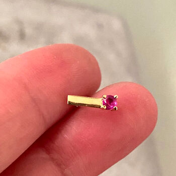 18ct Bar Stud With Ruby, 3 of 3