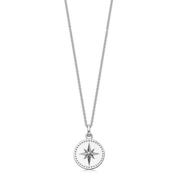 Sterling Silver North Star Compass Necklace, 3 of 5