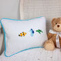 Children's Ocean Embroidered Oblong Nursery Cushion, thumbnail 1 of 5