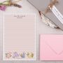 A5 Personalised Letter Writing Paper Floral Bunnies, thumbnail 3 of 4